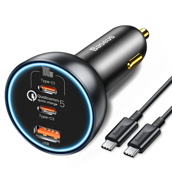 Baseus Car Charger 160W Qualcomm® Quick Charge™ 5 Technology 2C+U With 100w Type-C Cable TZCCZM-0G