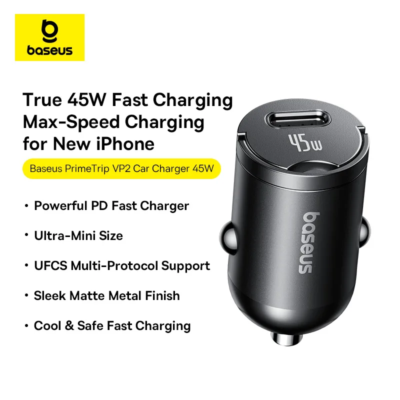 Baseus Car Charger 45W PrimeTrip VP2  Cosmic with Type-c to Type-c Cable 60w Black C0206800