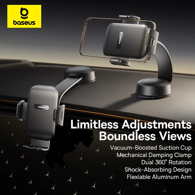 Baseus Car Holder For Mobile PrimeTrip C03 Air Clamping Suction Cup Version Cosmic Black C0013C01